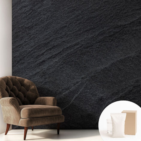Tapete Vliestapete mit Kleber modern Wohnzimmer - Wanddeko Schlafzimmer - Tapete mit Motiv Stein-Eleganz 250x250 cm
