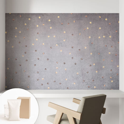 Tapete Vliestapete mit Kleber modern Wohnzimmer - Wanddeko Schlafzimmer - Tapete mit Motiv Symmetrische Punkte 104x70 cm