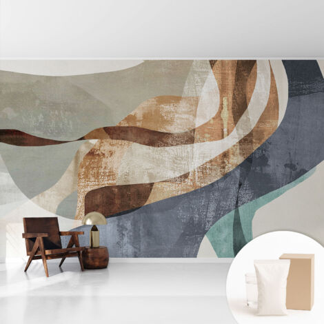 Tapete Vliestapete mit Kleber - modernes Design - Wohnungsdeko - geruchslos - langlebig Abstrakte Komposition 416x254 cm