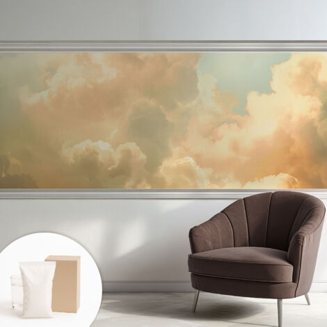Tapete Vliestapete mit Kleber - modernes Design - Wohnungsdeko - geruchslos - langlebig Ätherische Wolken 250x104 cm