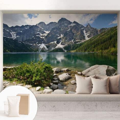 Tapete Vliestapete mit Kleber - modernes Design - Wohnungsdeko - geruchslos - langlebig Bergsee 208x146 cm