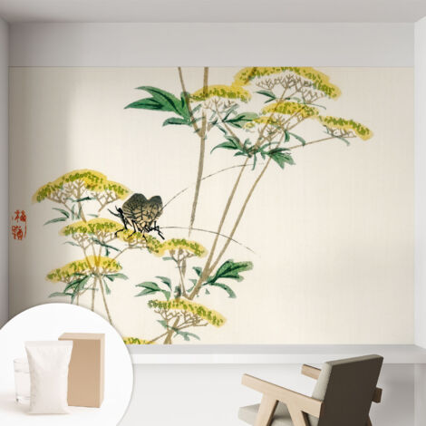 Tapete Vliestapete mit Kleber - modernes Design - Wohnungsdeko - geruchslos - langlebig Blumen der Natur 152x104 cm