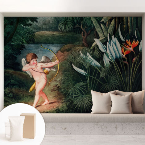 Tapete Vliestapete mit Kleber - modernes Design - Wohnungsdeko - geruchslos - langlebig Charmantes Amoretchen 208x146 cm