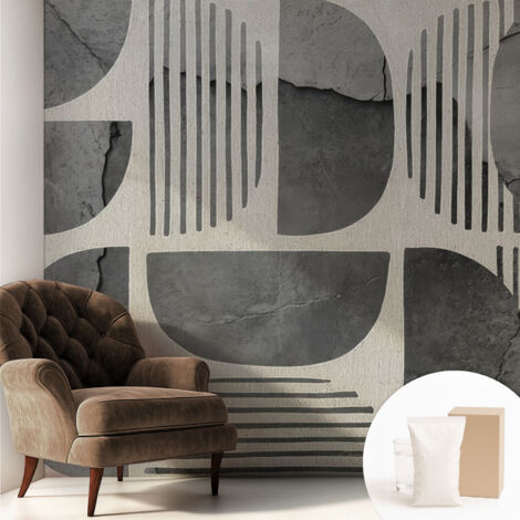 Tapete Vliestapete mit Kleber - modernes Design - Wohnungsdeko - geruchslos - langlebig Geometrische Formen 250x250 cm