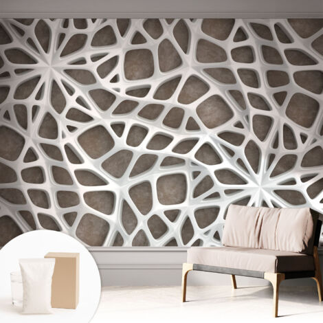 Tapete Vliestapete mit Kleber - modernes Design - Wohnungsdeko - geruchslos - langlebig Geometrisches Netz 312x219 cm