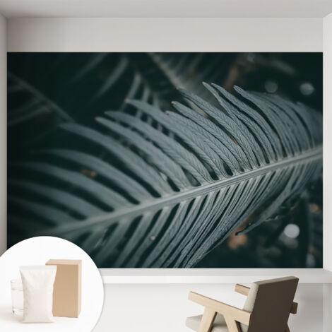 Tapete Vliestapete mit Kleber - modernes Design - Wohnungsdeko - geruchslos - langlebig Grünes Blatt 152x104 cm