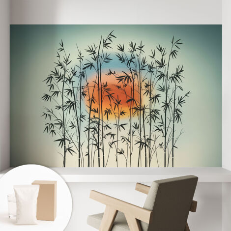 Tapete Vliestapete mit Kleber - modernes Design - Wohnungsdeko - geruchslos - langlebig Harmonischer Sonnenuntergang 104x70 cm