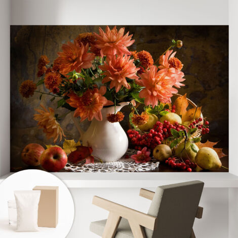 Tapete Vliestapete mit Kleber - modernes Design - Wohnungsdeko - geruchslos - langlebig Herbstkomposition 104x70 cm