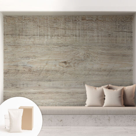 Tapete Vliestapete mit Kleber - modernes Design - Wohnungsdeko - geruchslos - langlebig Holzmaserung 208x146 cm