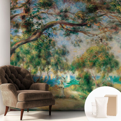 Tapete Vliestapete mit Kleber - modernes Design - Wohnungsdeko - geruchslos - langlebig Küstenlandschaft 250x250 cm