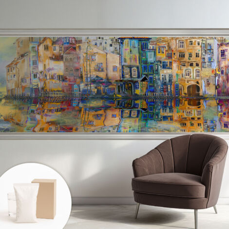 Tapete Vliestapete mit Kleber - modernes Design - Wohnungsdeko - geruchslos - langlebig Magische Stadt 250x104 cm
