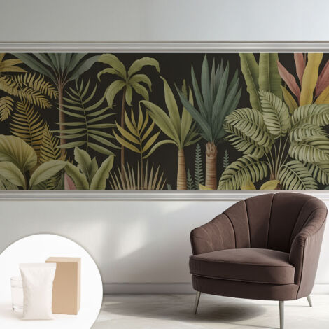 Tapete Vliestapete mit Kleber - modernes Design - Wohnungsdeko - geruchslos - langlebig Tropischer Dschungel 250x104 cm