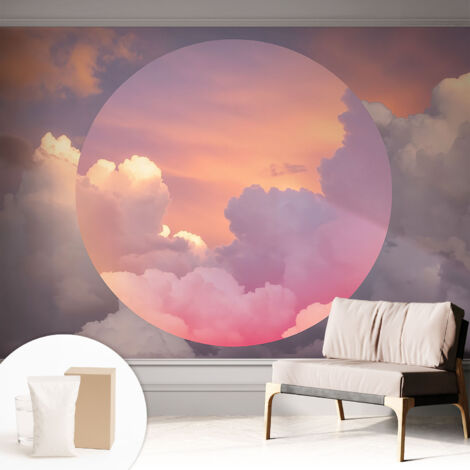 Tapete Vliestapete mit Kleber - trendige Wanddeko - elegant Fototapete für Wohnzimmer - Schlafzimmer Ätherische Wolken 312x219 cm