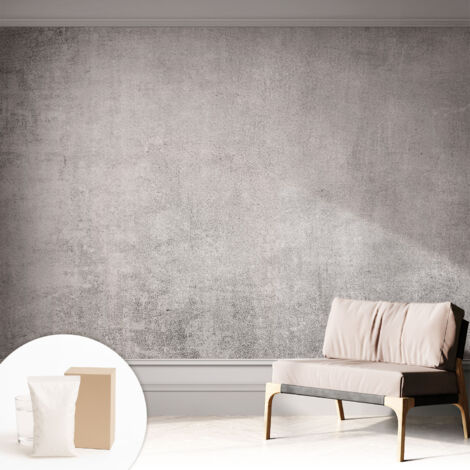 Tapete Vliestapete mit Kleber - trendige Wanddeko - elegant Fototapete für Wohnzimmer - Schlafzimmer Betonmuster 312x219 cm
