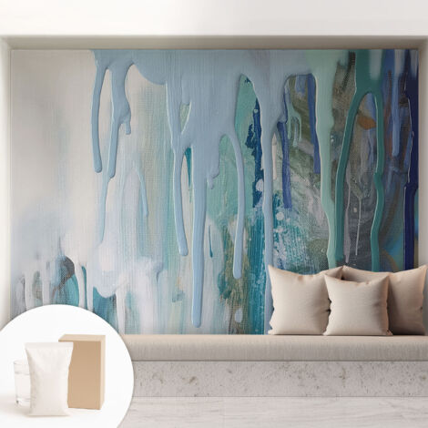 Tapete Vliestapete mit Kleber - trendige Wanddeko - elegant Fototapete für Wohnzimmer - Schlafzimmer Blaue Kaskaden 208x146 cm
