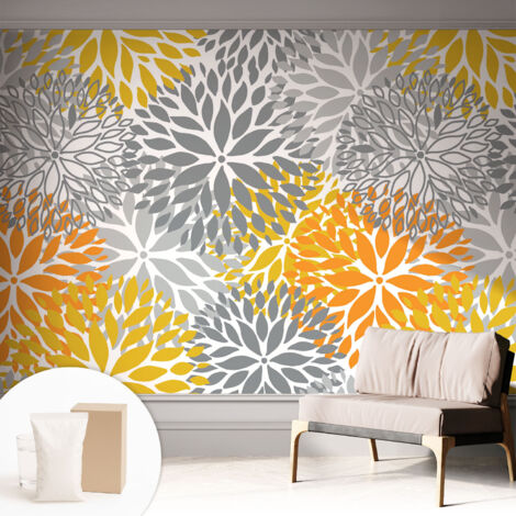 Tapete Vliestapete mit Kleber - trendige Wanddeko - elegant Fototapete für Wohnzimmer - Schlafzimmer Blumenenergie 312x219 cm