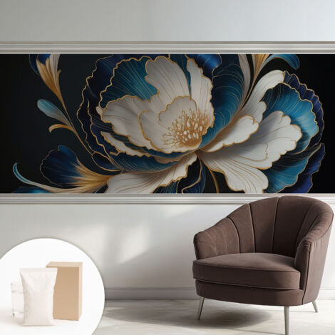 Tapete Vliestapete mit Kleber - trendige Wanddeko - elegant Fototapete für Wohnzimmer - Schlafzimmer Blumenmuster 250x104 cm