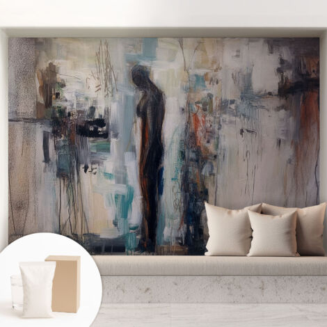 Tapete Vliestapete mit Kleber - trendige Wanddeko - elegant Fototapete für Wohnzimmer - Schlafzimmer Geheimnisvolle Gestalt 208x146 cm