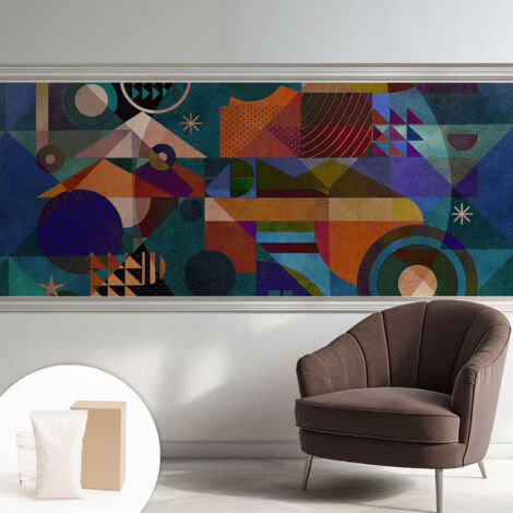 Tapete Vliestapete mit Kleber - trendige Wanddeko - elegant Fototapete für Wohnzimmer - Schlafzimmer Geometrische Kunst 250x104 cm