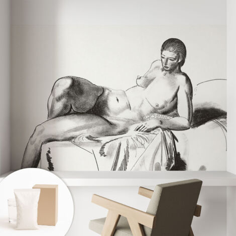 Tapete Vliestapete mit Kleber - trendige Wanddeko - elegant Fototapete für Wohnzimmer - Schlafzimmer Künstlerischer Akt 104x70 cm