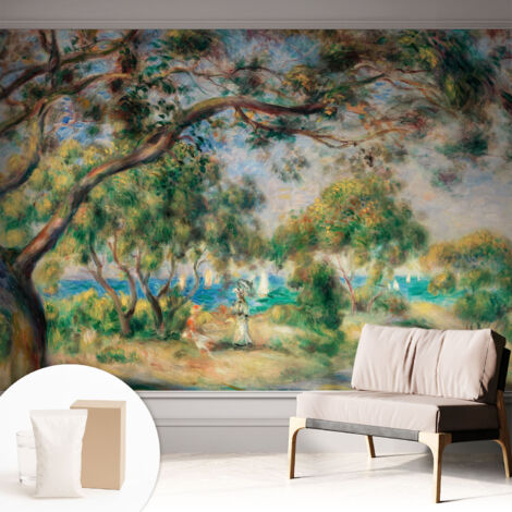 Tapete Vliestapete mit Kleber - trendige Wanddeko - elegant Fototapete für Wohnzimmer - Schlafzimmer Küstenlandschaft 312x219 cm