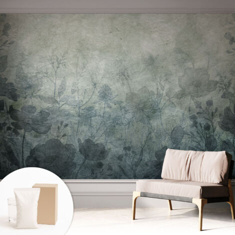 Tapete Vliestapete mit Kleber - trendige Wanddeko - elegant Fototapete für Wohnzimmer - Schlafzimmer Pflanzliche Eleganz 312x219 cm