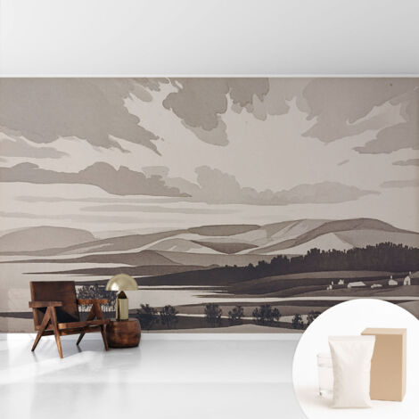 Tapete Vliestapete mit Kleber - trendige Wanddeko - elegant Fototapete für Wohnzimmer - Schlafzimmer Ruhige Landschaft 416x254 cm