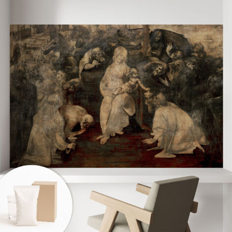 Tapete Vliestapete mit Kleber - trendige Wanddeko - elegant Fototapete für Wohnzimmer - Schlafzimmer Spirituelle Begegnung 104x70 cm