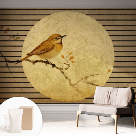 Tapete Vliestapete mit Kleber - trendige Wanddeko - elegant Fototapete für Wohnzimmer - Schlafzimmer Vogelharmonie 312x219 cm