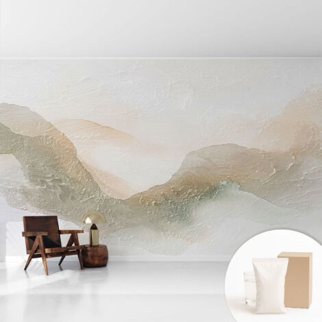 Tapete Vliestapete mit Kleber - trendige Wanddeko - elegant Fototapete für Wohnzimmer - Schlafzimmer Zarte Strähnen 416x254 cm