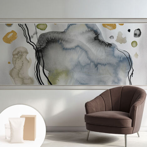 Tapete Vliestapete mit Kleber - Wanddekoration - Wandfolie - 3D Tapete Wand - Wohnungsdeko Abstrakte Aquarellmalerei 250x104 cm