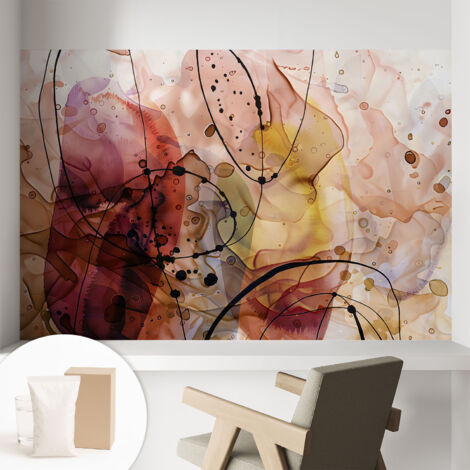Tapete Vliestapete mit Kleber - Wanddekoration - Wandfolie - 3D Tapete Wand - Wohnungsdeko Abstrakte Harmonie 104x70 cm