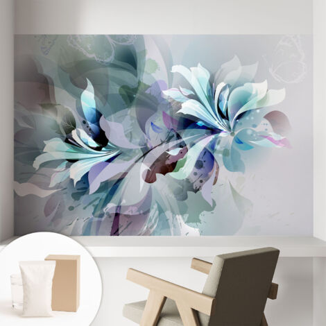 Tapete Vliestapete mit Kleber - Wanddekoration - Wandfolie - 3D Tapete Wand - Wohnungsdeko Blumenabstraktion 104x70 cm