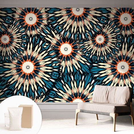 Tapete Vliestapete mit Kleber - Wanddekoration - Wandfolie - 3D Tapete Wand - Wohnungsdeko Blumenenergie 312x219 cm