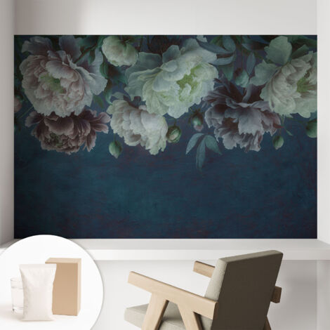 Tapete Vliestapete mit Kleber - Wanddekoration - Wandfolie - 3D Tapete Wand - Wohnungsdeko Blumige Eleganz 104x70 cm