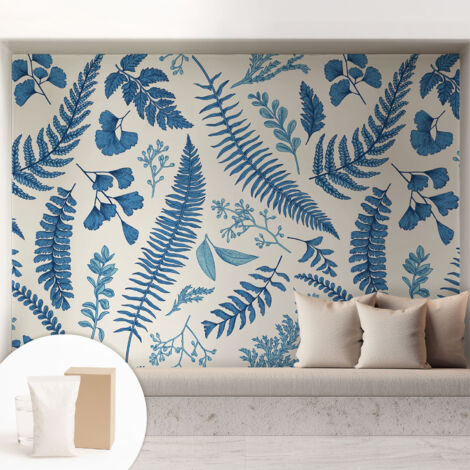 Tapete Vliestapete mit Kleber - Wanddekoration - Wandfolie - 3D Tapete Wand - Wohnungsdeko Botanische Muster 208x146 cm
