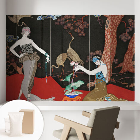 Tapete Vliestapete mit Kleber - Wanddekoration - Wandfolie - 3D Tapete Wand - Wohnungsdeko Elegante Szene 104x70 cm