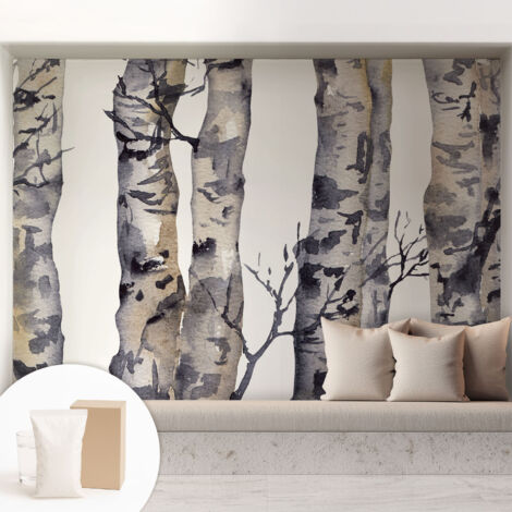 Tapete Vliestapete mit Kleber - Wanddekoration - Wandfolie - 3D Tapete Wand - Wohnungsdeko Eschenwald 208x146 cm