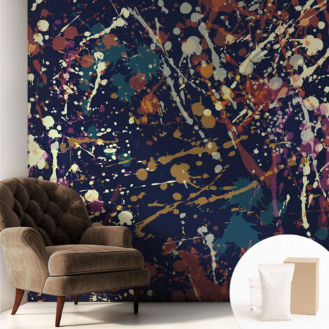 Tapete Vliestapete mit Kleber - Wanddekoration - Wandfolie - 3D Tapete Wand - Wohnungsdeko Farbenfrohe Abstraktion 250x250 cm