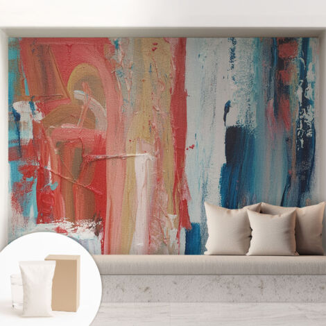 Tapete Vliestapete mit Kleber - Wanddekoration - Wandfolie - 3D Tapete Wand - Wohnungsdeko Farbenfrohe Abstraktionen 208x146 cm