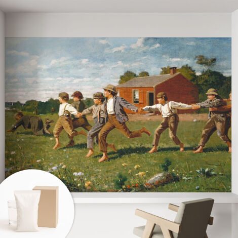 Tapete Vliestapete mit Kleber - Wanddekoration - Wandfolie - 3D Tapete Wand - Wohnungsdeko Fröhliches Spiel 152x104 cm