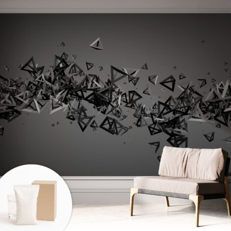 Tapete Vliestapete mit Kleber - Wanddekoration - Wandfolie - 3D Tapete Wand - Wohnungsdeko Geometrische Abstraktionen 312x219 cm