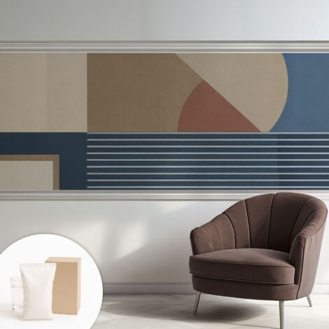 Tapete Vliestapete mit Kleber - Wanddekoration - Wandfolie - 3D Tapete Wand - Wohnungsdeko Harmonische Geometrie 250x104 cm