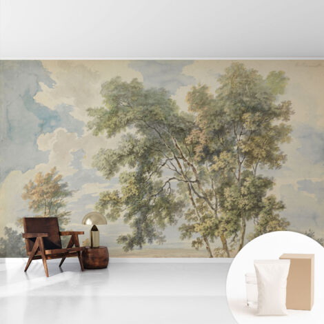 Tapete Vliestapete mit Kleber - Wanddekoration - Wandfolie - 3D Tapete Wand - Wohnungsdeko Romantische Natur 416x254 cm