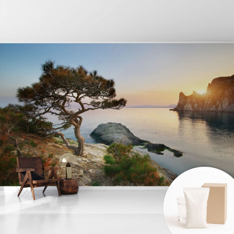 Tapete Vliestapete mit Kleber - Wanddekoration - Wandfolie - 3D Tapete Wand - Wohnungsdeko Ruhige Natur 416x254 cm