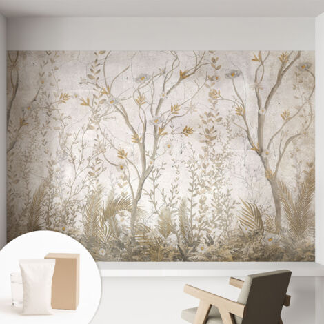 Tapete Vliestapete mit Kleber - Wanddekoration - Wandfolie - 3D Tapete Wand - Wohnungsdeko Waldlichtung 152x104 cm