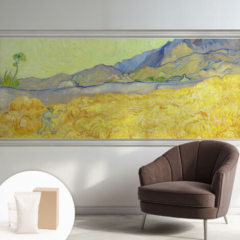 Tapete Vliestapete mit Kleber - Wanddekoration - Wandfolie - 3D Tapete Wand - Wohnungsdeko Weizenfeld 250x104 cm