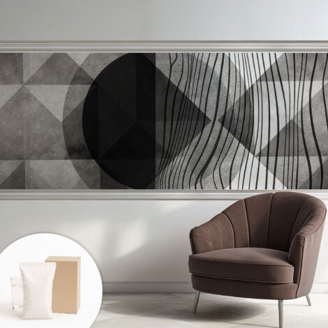 Tapete Vliestapete mit Kleber - Wanddekoration Wohnzimmer - Tapete Schlafzimmer Abstrakte Formen 250x104 cm
