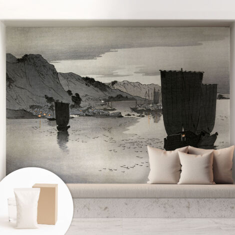 Tapete Vliestapete mit Kleber - Wanddekoration Wohnzimmer - Tapete Schlafzimmer Bucht bei Abenddämmerung 208x146 cm