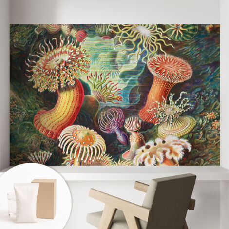 Tapete Vliestapete mit Kleber - Wanddekoration Wohnzimmer - Tapete Schlafzimmer Fantasievolle Anemonen 104x70 cm